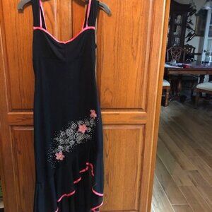 Rory Junior size M black with pink trim tapered dress